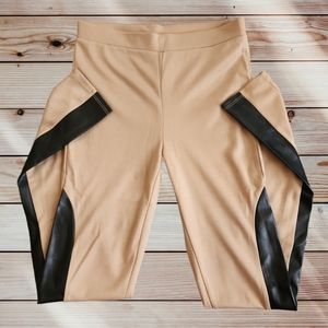 NWOT Faux leather patch leggings